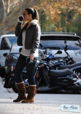 Faux fur jacket and shoes