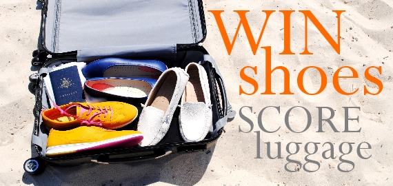 win shoes score luggage