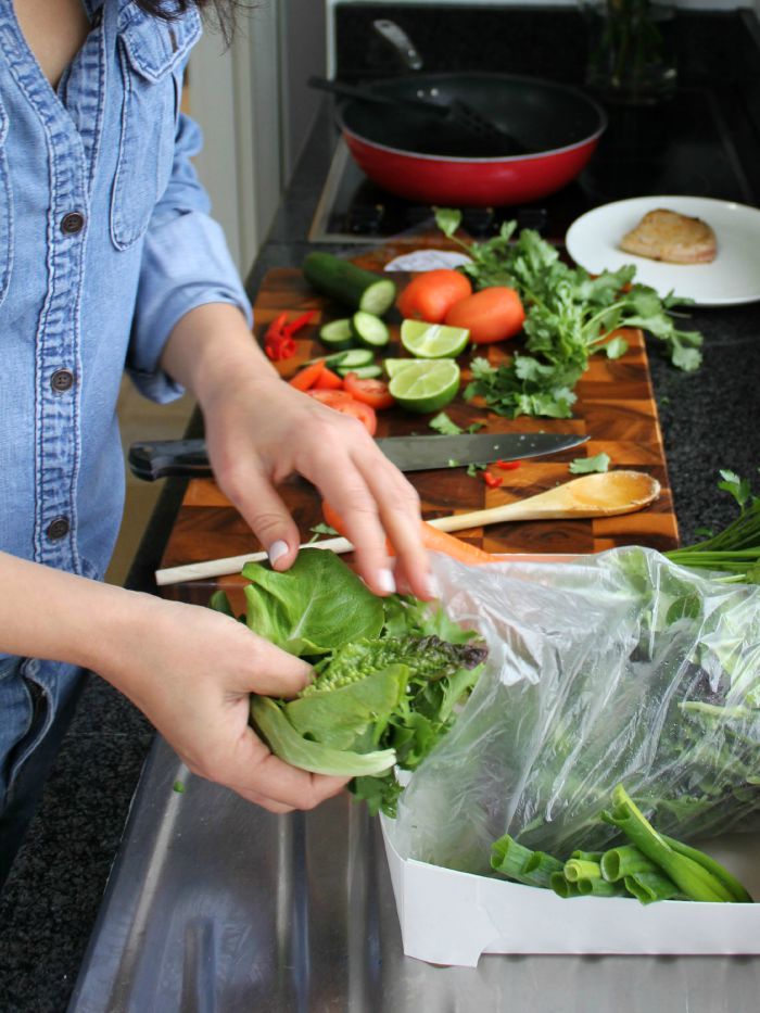 You can make your own salad from fresh ingredients