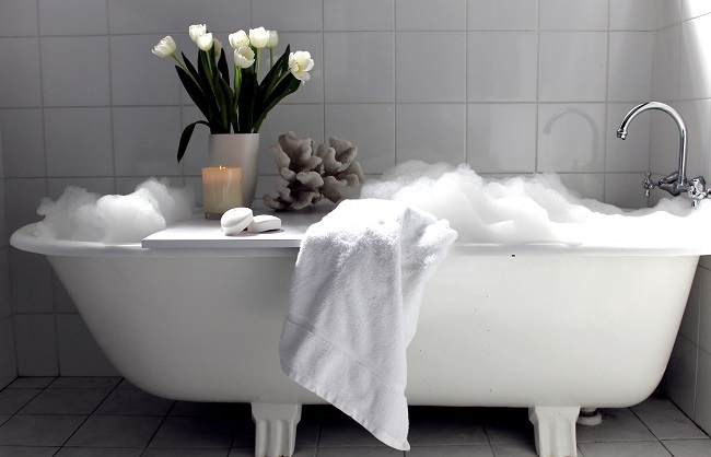 Valentines Gift Idea Run a deep bubble bath, accompany with a snuggly fluffy white robe, and jump on in