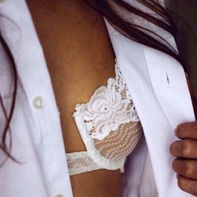 Valentines gift idea a luxurious bra and a his white shirt