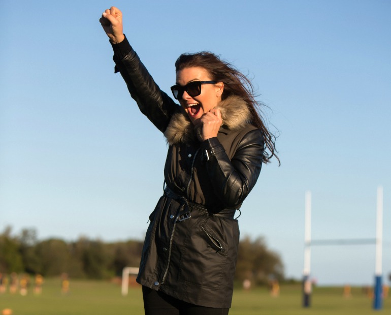 fur trimmed parka for the footy