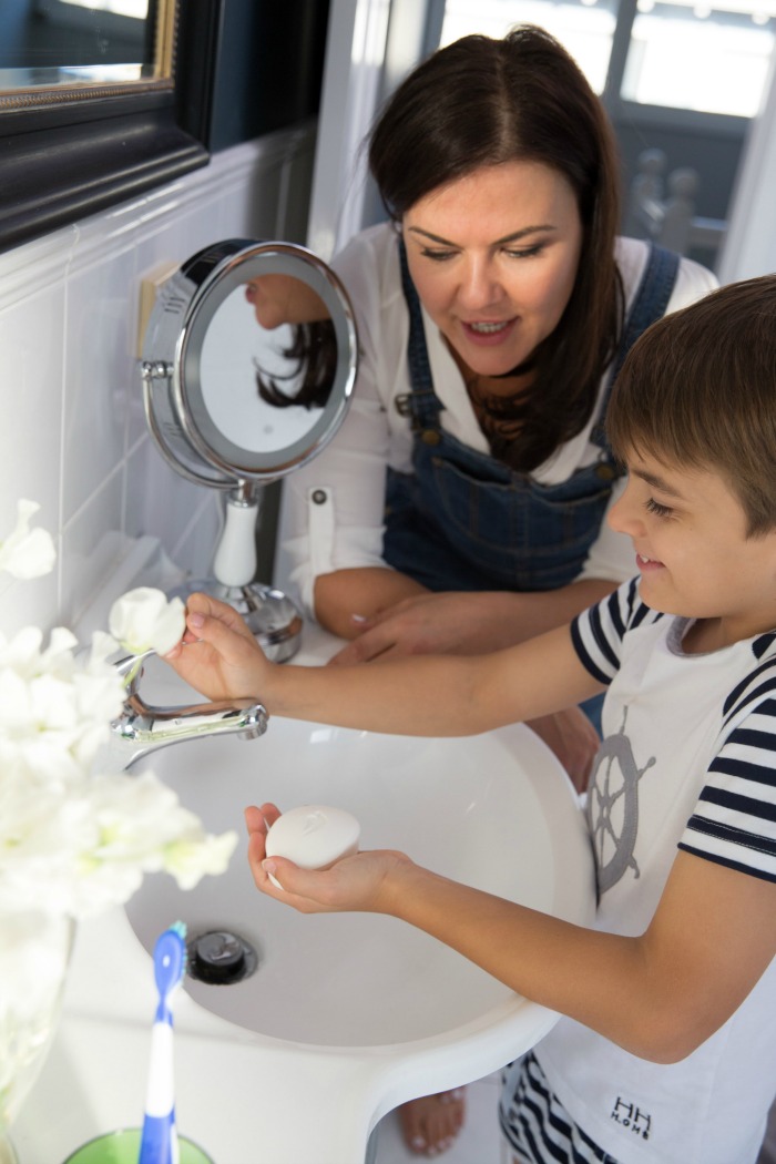 washing with dove soap